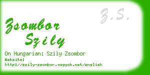 zsombor szily business card